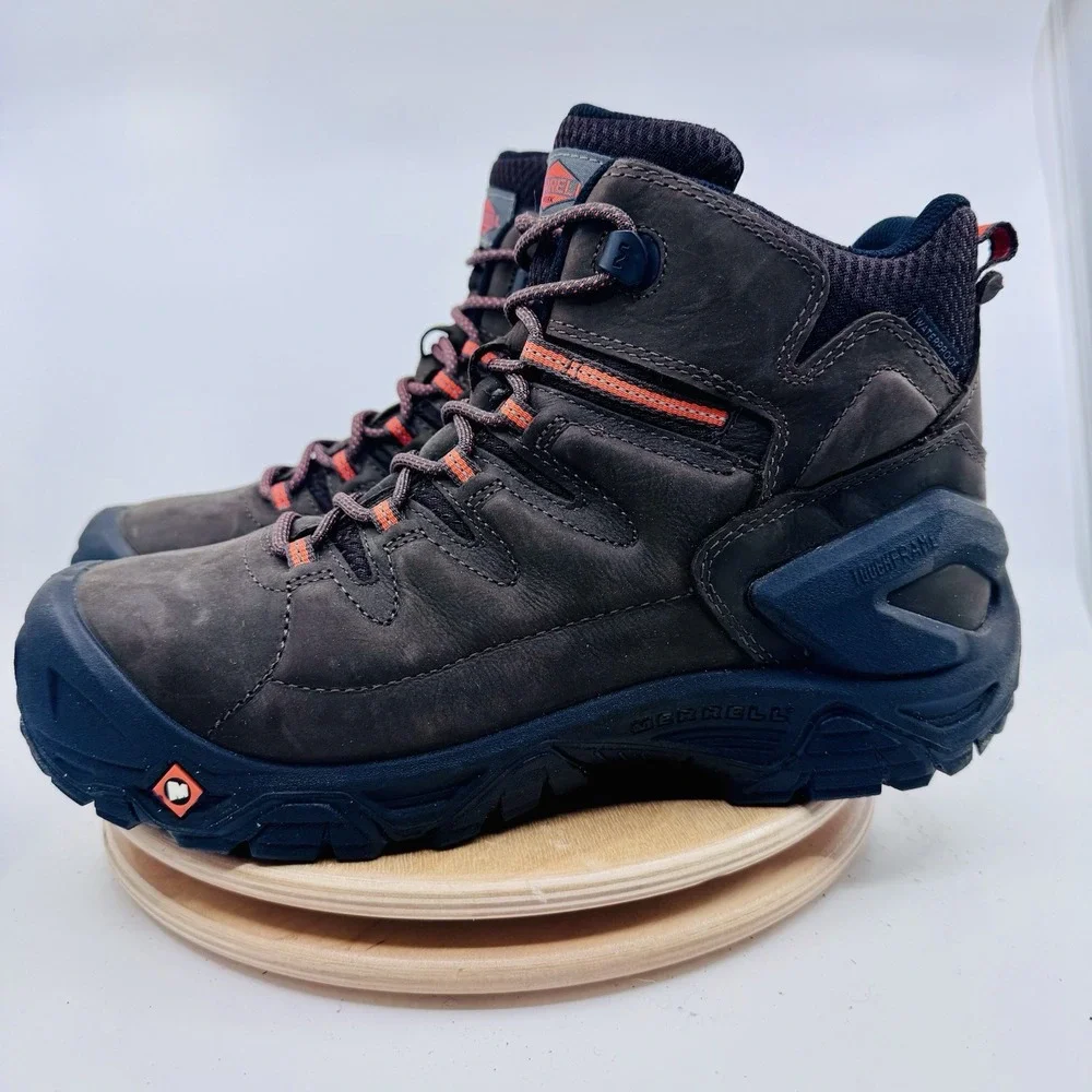 Merrell Strongfield Waterproof Work Boots Shoes Men's US 8.5 Wide Brown EH